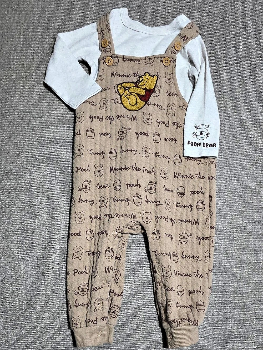 Disney Winnie the Pooh Baby Romper Set in Brown 18M